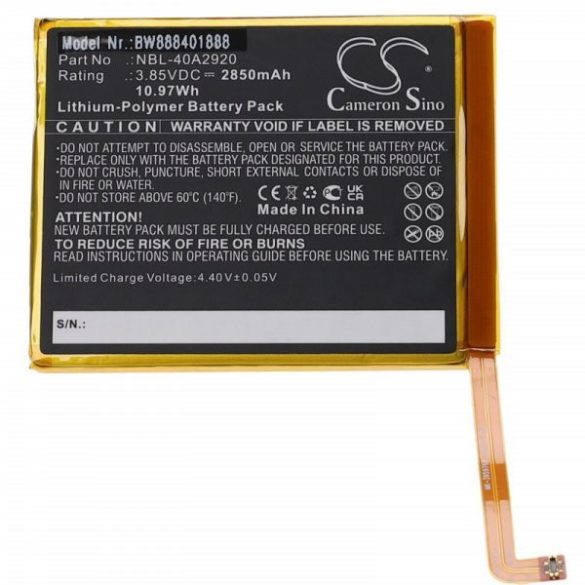 TP-Link / Neffos NBL-40A2920 - 2850 mAh 3.85 V Li-polymer - Utángyártott telefon akku