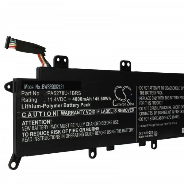 Toshiba PA5278U-1BRS - 4000 mAh 11.4 V Li-polymer, fekete - Utángyártott notebook akku