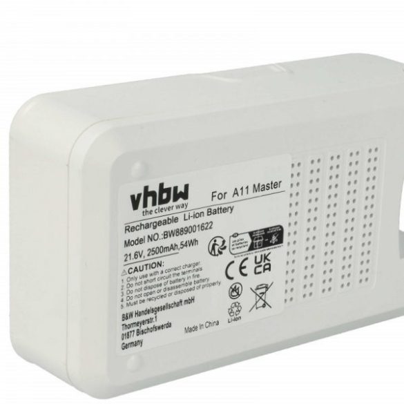 Tineco A11-07 for Tineco 2500mAh, 21.6V, Li-Ion - Utángyártott porszívó akku
