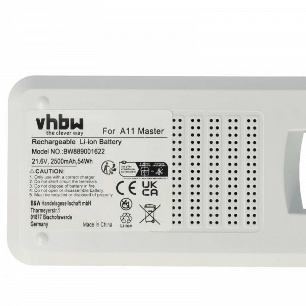 Tineco A11-07 for Tineco 2500mAh, 21.6V, Li-Ion - Utángyártott porszívó akku