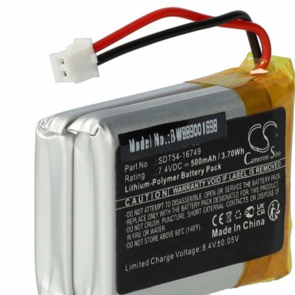 Kutya nyakörv SportDOG SD-1275E, SD-875E - 500 mAh 7.4 V Li-polymer - Utángyártott akku