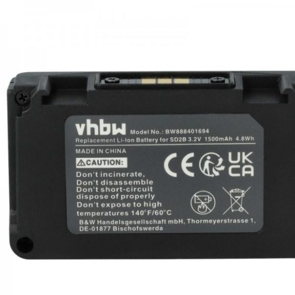 Sony SD2B, BATC-4AA - 1500 mAh 3.2 V Li-Ion - Utángyártott akku