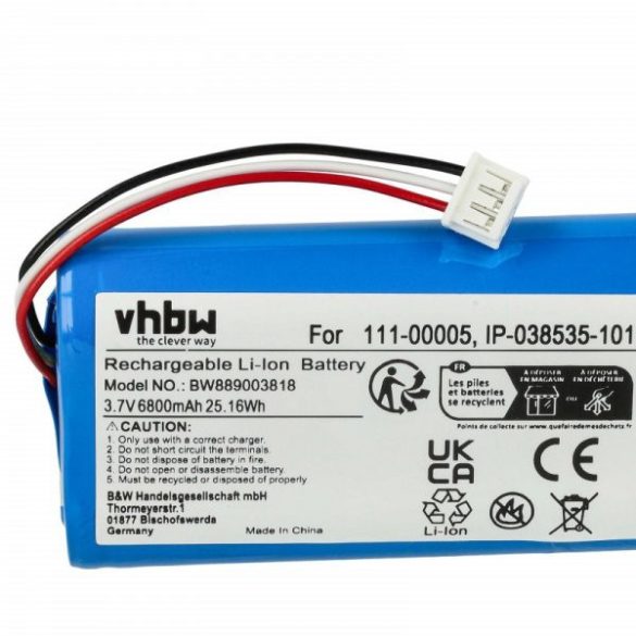 Sonos IP-038535-101, 111-00005- Li-Ion 6800 mAh - Utángyártott hangszóró akku