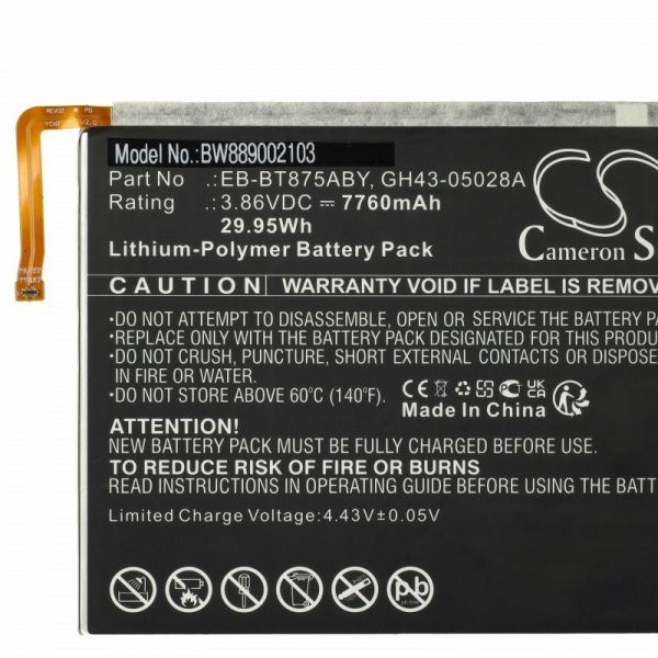   Samsung GH43-05028A, EB-BT875ABY - 7760 mAh 3.86 V Li-polymer - Utángyártott tablet akku