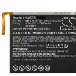   Samsung GH43-05028A, EB-BT875ABY - 7760 mAh 3.86 V Li-polymer - Utángyártott tablet akku