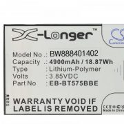   Samsung GH43-05039A, EB-BT575BBE - 4900 mAh 3.85 V Li-polymer - Utángyártott tablet akku
