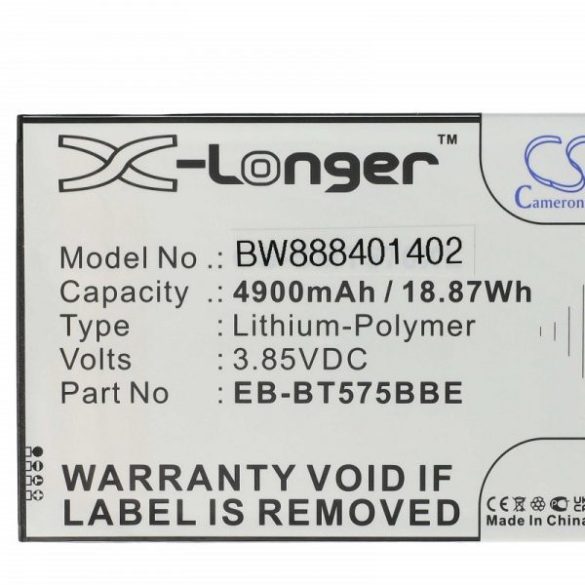 Samsung GH43-05039A, EB-BT575BBE - 4900 mAh 3.85 V Li-polymer - Utángyártott tablet akku