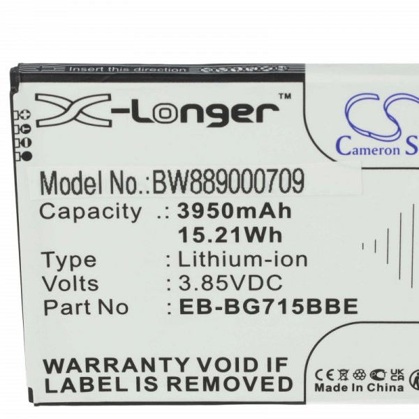   Samsung EB-BG715BBE, GH43-04993A - 3950 mAh 3.85 V Li-Ion - Utángyártott telefon akku