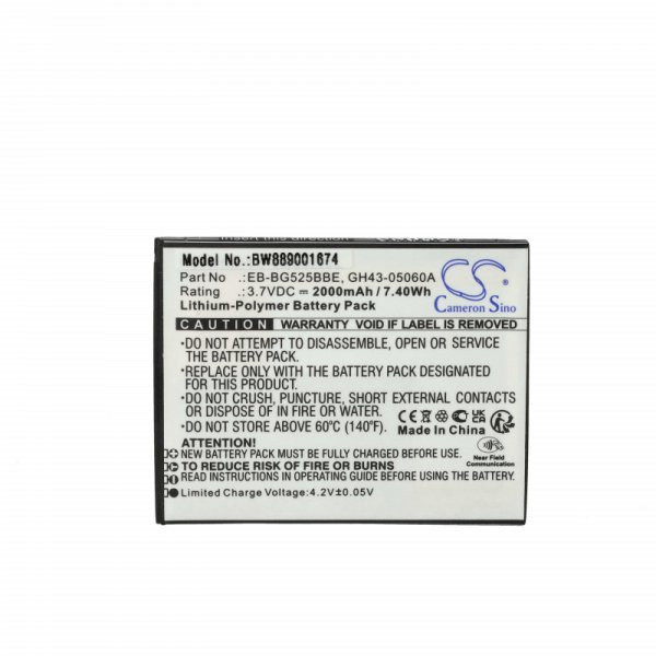 Samsung GH43-05060A, EB-BG525BBE - 2000 mAh 3.7 V Li-polymer - Utángyártott telefon akku