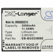   Samsung EB-BG525BBE, GH43-05060A - 3000 mAh 3.85 V Li-Ion - Utángyártott telefon akku