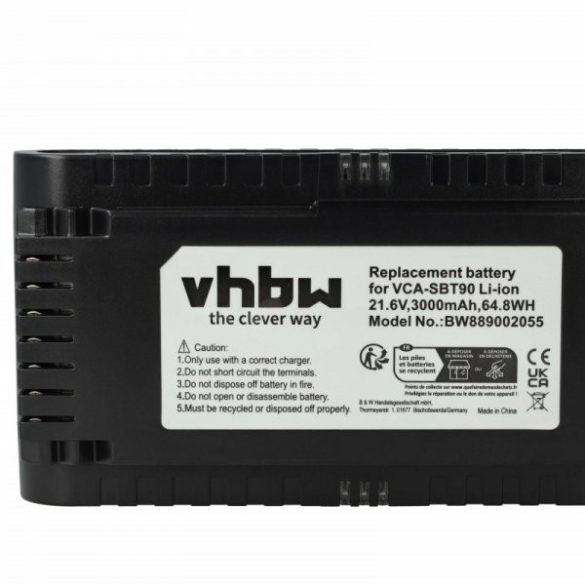 Samsung DJ96-00221A, VCA-SBT90E, VCA-SBT90 for Samsung 3000mAh, 21.6V, Li-Ion - Utángyártott porszívó akku