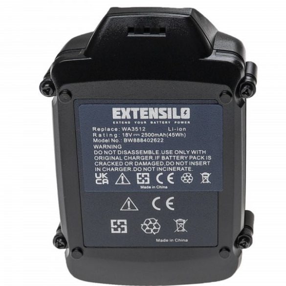 Szerszámgép akku Rockwell RW9351.1 - 2500 mAh, 18 V, Li-Ion - Utángyártott akku