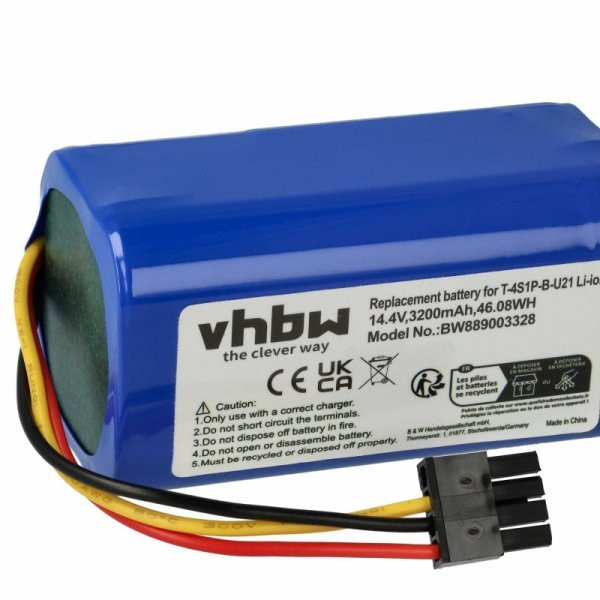  Proscenic T-4S1P-B-U21, INR18650-M30-4S1P for Proscenic 3200mAh, 14.4V, Li-Ion - Utángyártott porszívó akku