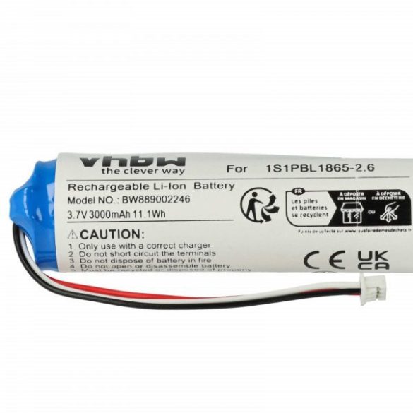 Philips 1S1PBL1865-2.6 - 3000 mAh 3.7 V Li-Ion - utángyártott baby monitor akkumulátor