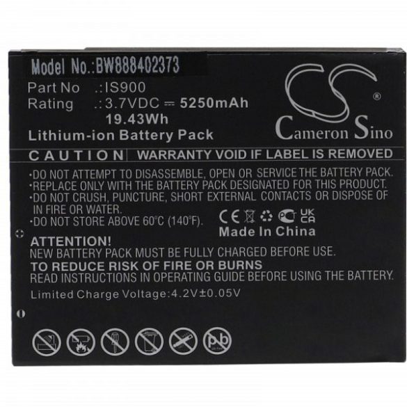 Card Reader Pax IS900 - 5250 mAh 3.7 V Li-Ion - Utángyártott pos terminál akkumulátor