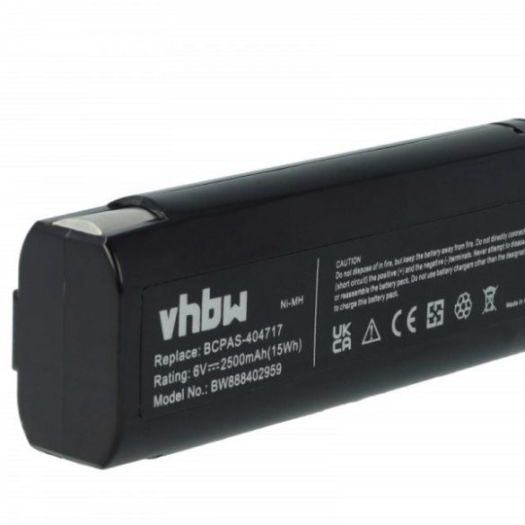 Szerszámgép akku Paslode 900421, 900400, 900420, 404400, 404717 - 2500 mAh, 6 V, NiMH - Utángyártott akku
