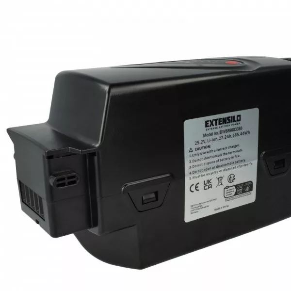 elektromos kerékpár akku Panasonic NKY 224B02, NKY 226B02, NKY 210B02 - 27.2 Ah 26 V Li-Ion, fekete - Utángyártott