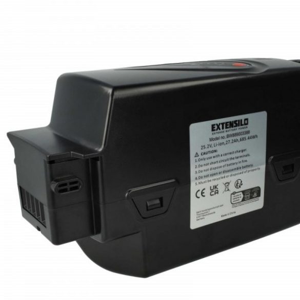 elektromos kerékpár akku Panasonic NKY 224B02, NKY 226B02, NKY 210B02 - 27.2 Ah 26 V Li-Ion, fekete - Utángyártott