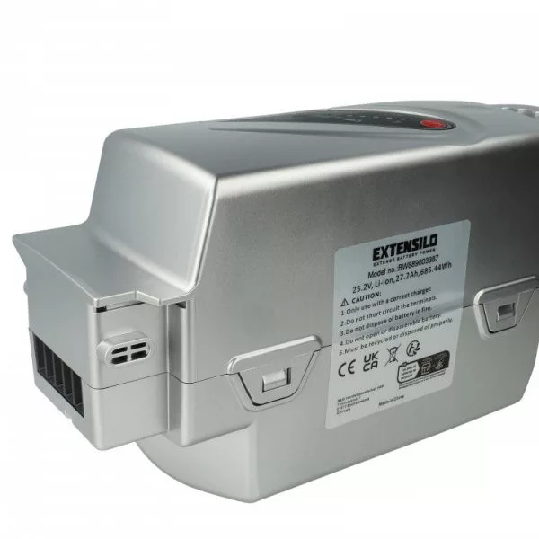   elektromos kerékpár akku Panasonic NKY 224B02, NKY 226B02, NKY 210B02 - 27.2 Ah 26 V Li-Ion, silver - Utángyártott