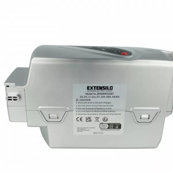 elektromos kerékpár akku Panasonic NKY 224B02, NKY 226B02, NKY 210B02 - 27.2 Ah 26 V Li-Ion, silver - Utángyártott