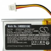   Opticon ET622538P, SP622540 - 500 mAh 3.7 V Li-polymer Utángyártott vonalkód olvasó akku
