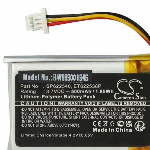   Opticon ET622538P, SP622540 - 500 mAh 3.7 V Li-polymer Utángyártott vonalkód olvasó akku