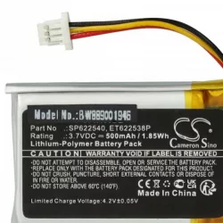   Opticon ET622538P, SP622540 - 500 mAh 3.7 V Li-polymer Utángyártott vonalkód olvasó akku - VHBW