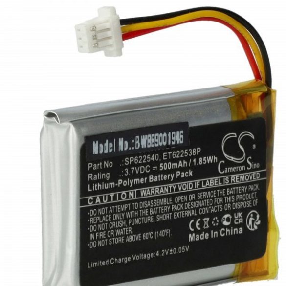 Opticon ET622538P, SP622540 - 500 mAh 3.7 V Li-polymer Utángyártott vonalkód olvasó akku
