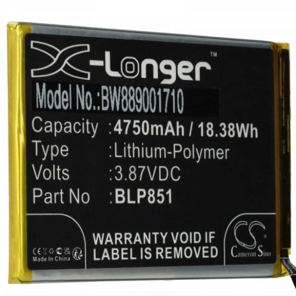 Oppo BLP851 - 4750 mAh 3.87 V Li-polymer - Utángyártott telefon akku