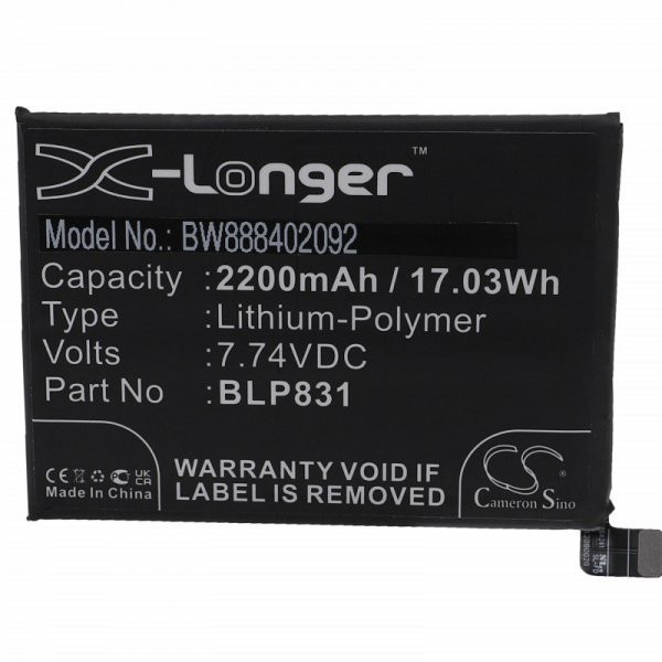   Oppo BLP831 - 2200 mAh 7.74 V Li-polymer - Utángyártott telefon akku