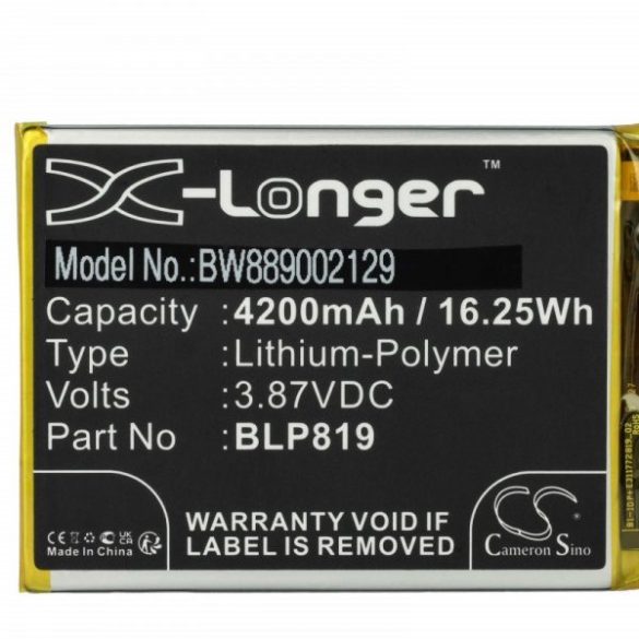 Oppo BLP839, BLP863, BLP819 - 4200 mAh 3.87 V Li-polymer - Utángyártott telefon akku