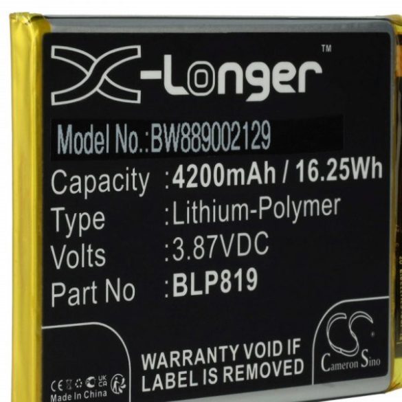 Oppo BLP839, BLP863, BLP819 - 4200 mAh 3.87 V Li-polymer - Utángyártott telefon akku