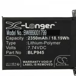   OnePlus BLP945 - 2350 mAh 7.74 V Li-polymer - Utángyártott telefon akku