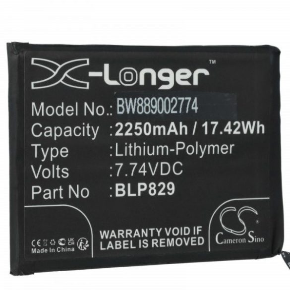 OnePlus 9 BLP829 - 2250 mAh 7.4 V Li-polymer - Utángyártott telefon akku