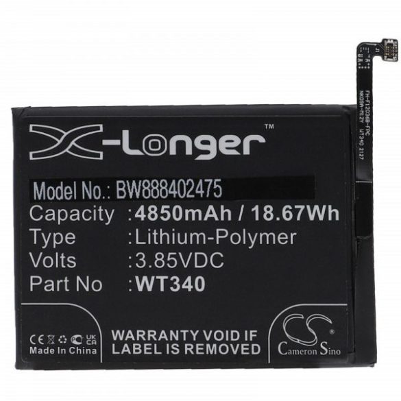Nokia WT340 - 4850 mAh 3.85 V Li-polymer - Utángyártott telefon akku