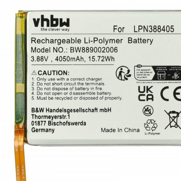   Nokia LPN388405 - 4050 mAh 3.88 V Li-polymer - Utángyártott telefon akku