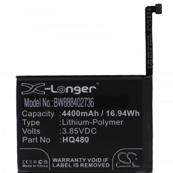 Nokia HQ480 - 4400 mAh 3.85 V Li-polymer - Utángyártott telefon akku