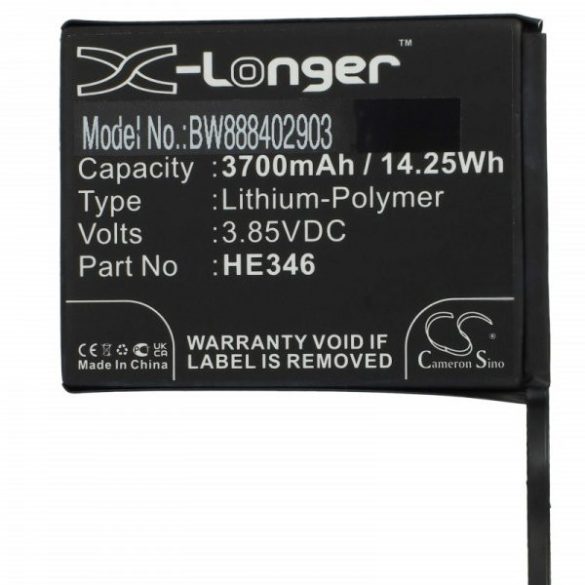 Nokia HE346 - 3700 mAh 3.85 V Li-polymer - Utángyártott telefon akku