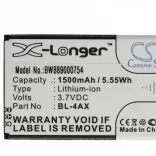 Nokia BL-4AX, BL-4XL - 1500 mAh 3.7 V Li-Ion - Utángyártott telefon akku - VHBW