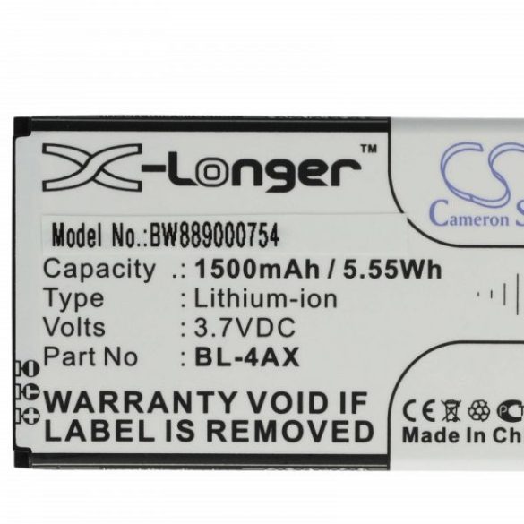 Nokia BL-4AX, BL-4XL - 1500 mAh 3.7 V Li-Ion - Utángyártott telefon akku