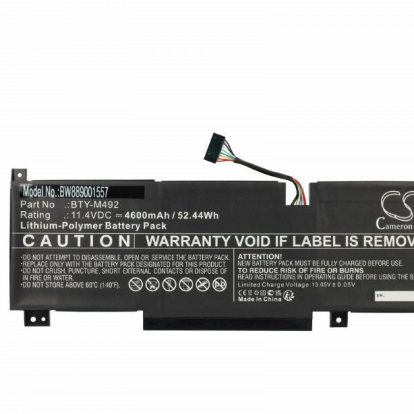 MSI BTY-M492 - 4600 mAh 11.4 V Li-polymer, fekete - Utángyártott notebook akku
