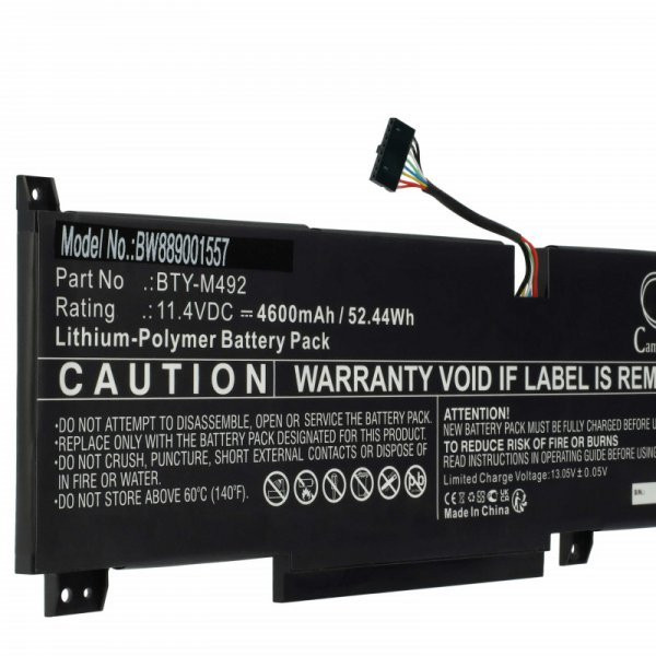 MSI BTY-M492 - 4600 mAh 11.4 V Li-polymer, fekete - Utángyártott notebook akku