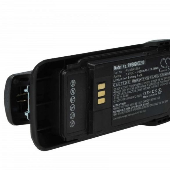 Motorola PMNN4600A, PMNN4598A - 2600 mAh 7.4 V Li-Ion + övcsat - Utángyártott rádió akku