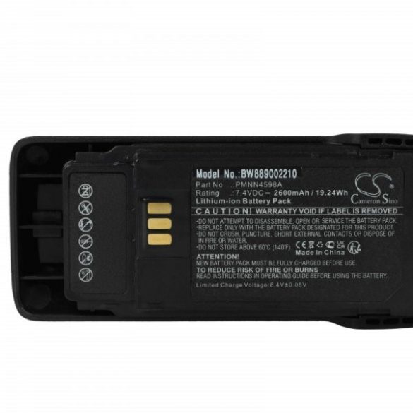 Motorola PMNN4600A, PMNN4598A - 2600 mAh 7.4 V Li-Ion + övcsat - Utángyártott rádió akku