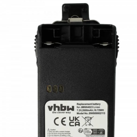 Motorola JMNN4023BR, JMNN4023, JMNN4024 - 2600 mAh 7.2 V Li-Ion + övcsat - Utángyártott rádió akku