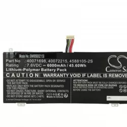   Medion 40071698, 40072215, 4588105-2S - 6000 mAh 7.6 V Li-polymer - Utángyártott notebook akku