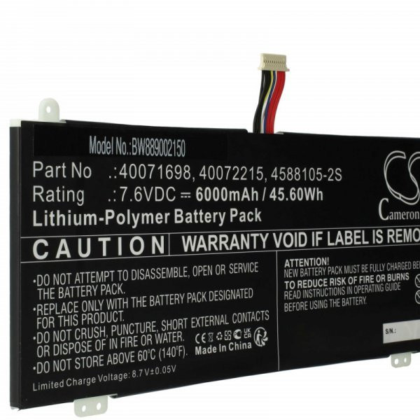 Medion 40071698, 40072215, 4588105-2S - 6000 mAh 7.6 V Li-polymer - Utángyártott notebook akku
