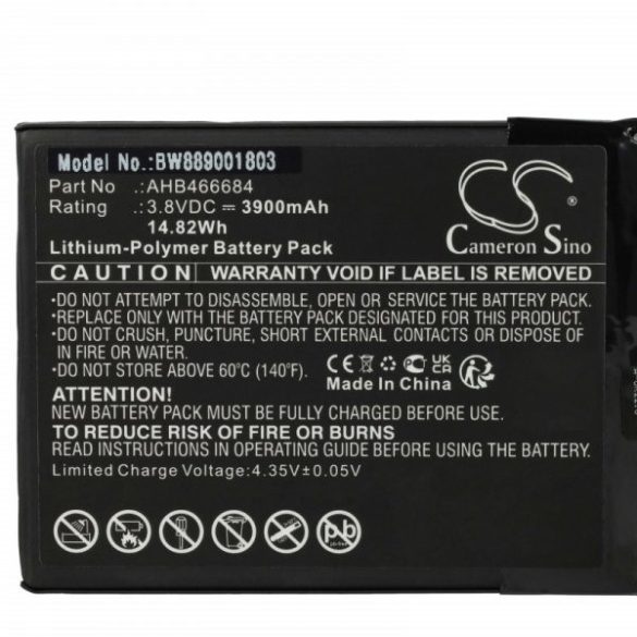 Meder AHB466684 - 3900 mAh 3.8 V Li-polymer - utángyártott audio guide akkumulátor