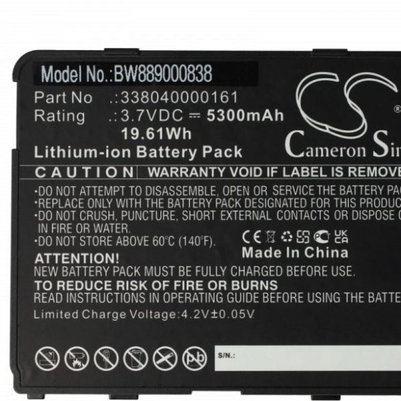Matic 338040000161 - 5300 mAh 3.7 V Li-Ion - Utángyártott tablet akku