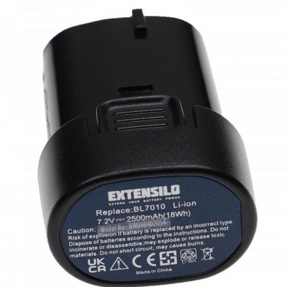 Szerszámgép akku Makita BL7010, 194356-2, 194355-4 - 2500 mAh, 7.2 V, Li-Ion - Utángyártott akku